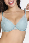 Zivame La Flamme Padded Plunge Wired Medium Coverage Lace Bra - Grey Mist — thumbnail 4